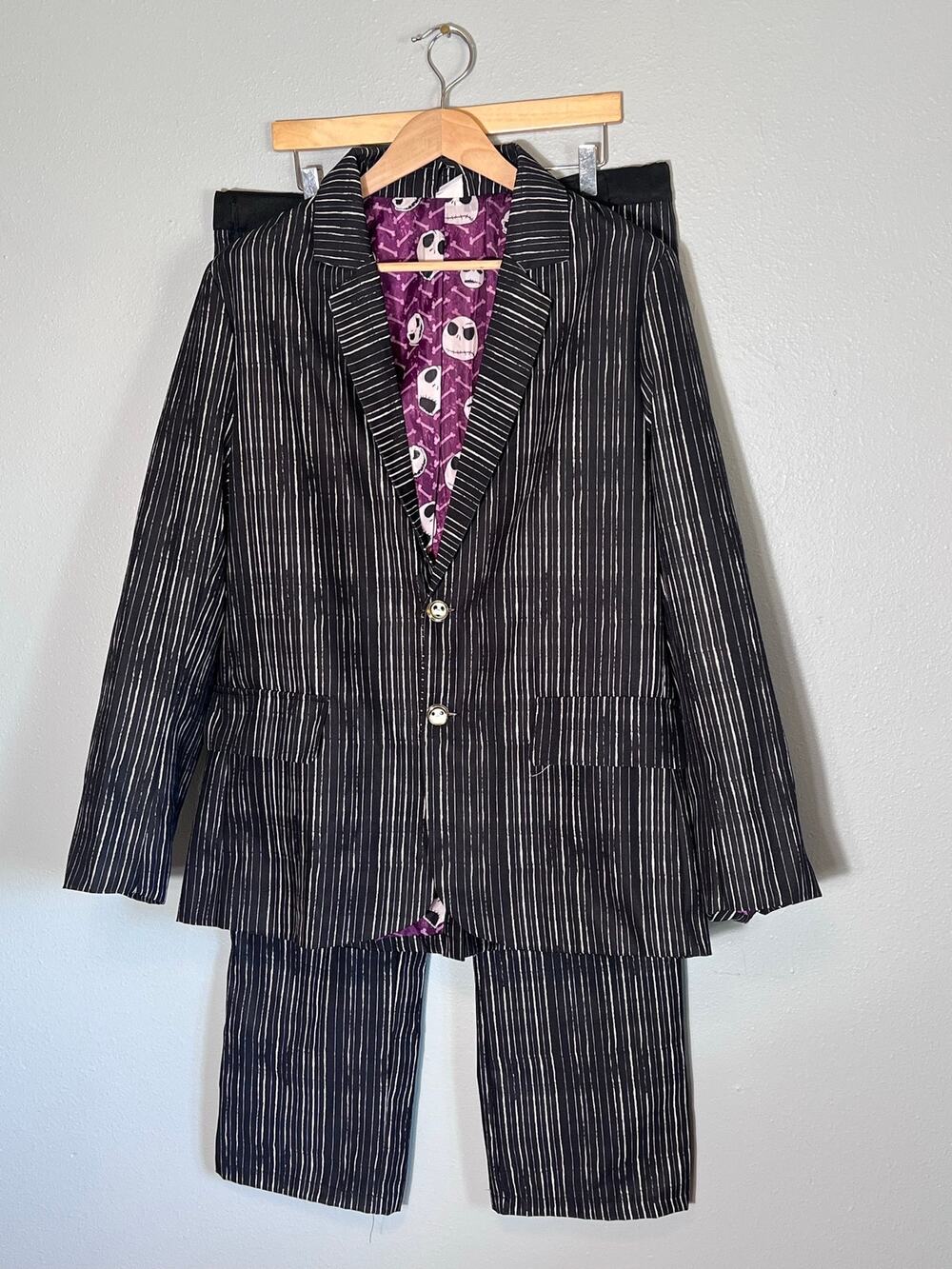 Nightmare Before Christmas Disney Jack Skellington Blazer Suit L Set Halloween